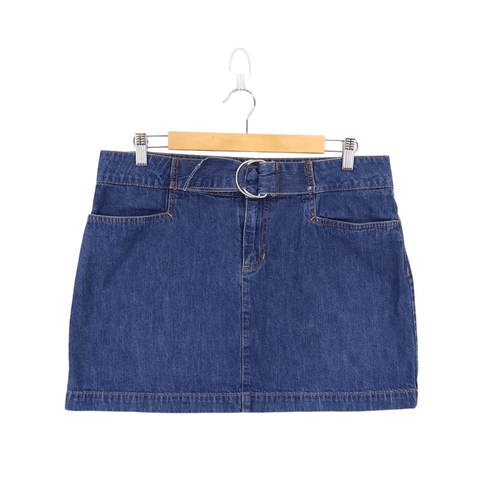Old Navy Vintage 2001 Y2K Denim Mini Skirt with Belt Size M/L